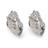 Mid-Century Pave Diamond 18k White Gold Earrings, circa 1950s