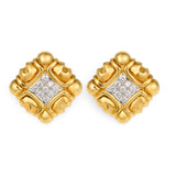 Diamond Platinum and Gold Earclips, circa 1970s