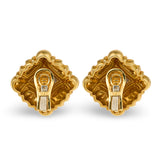 Diamond Platinum and Gold Earclips, circa 1970s