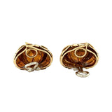 18K YELLOW GOLD LEAF MOTIF EARCLIPS