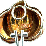 18K YELLOW GOLD LEAF MOTIF EARCLIPS