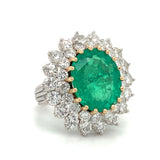 Emerald and Diamond 14K Gold Ring