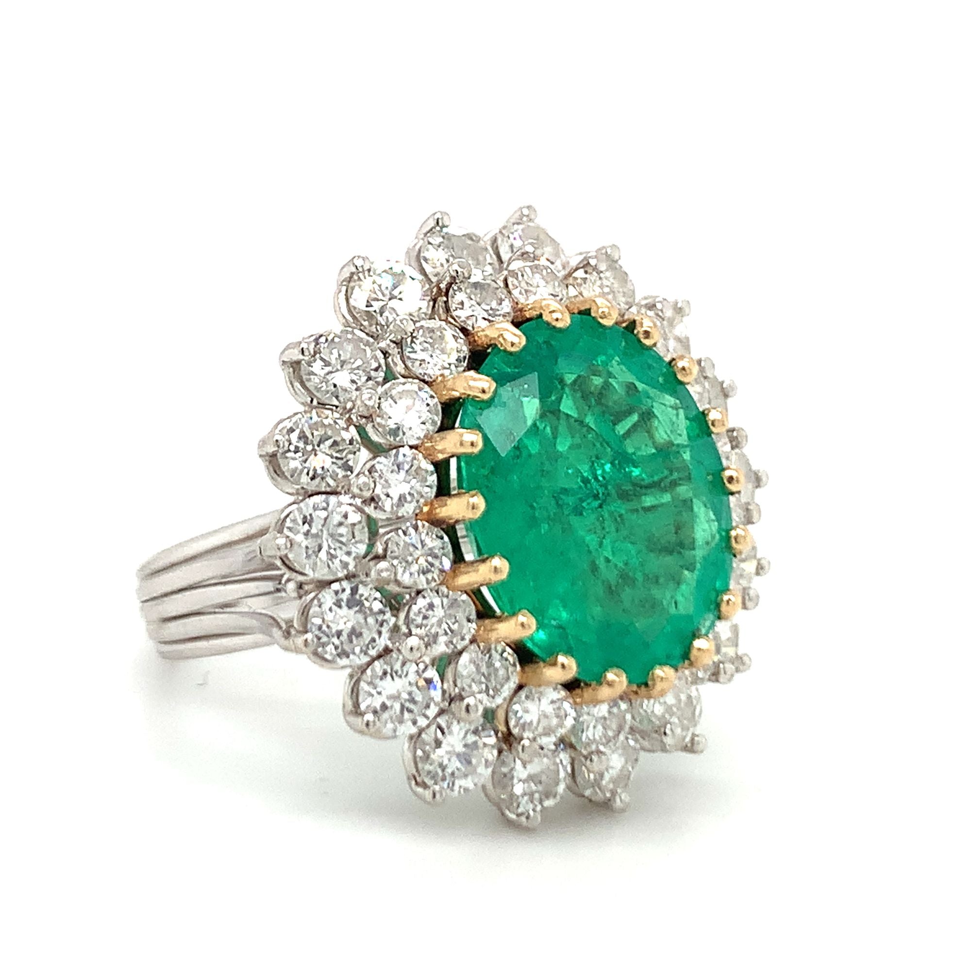 Emerald and Diamond 14K Gold Ring