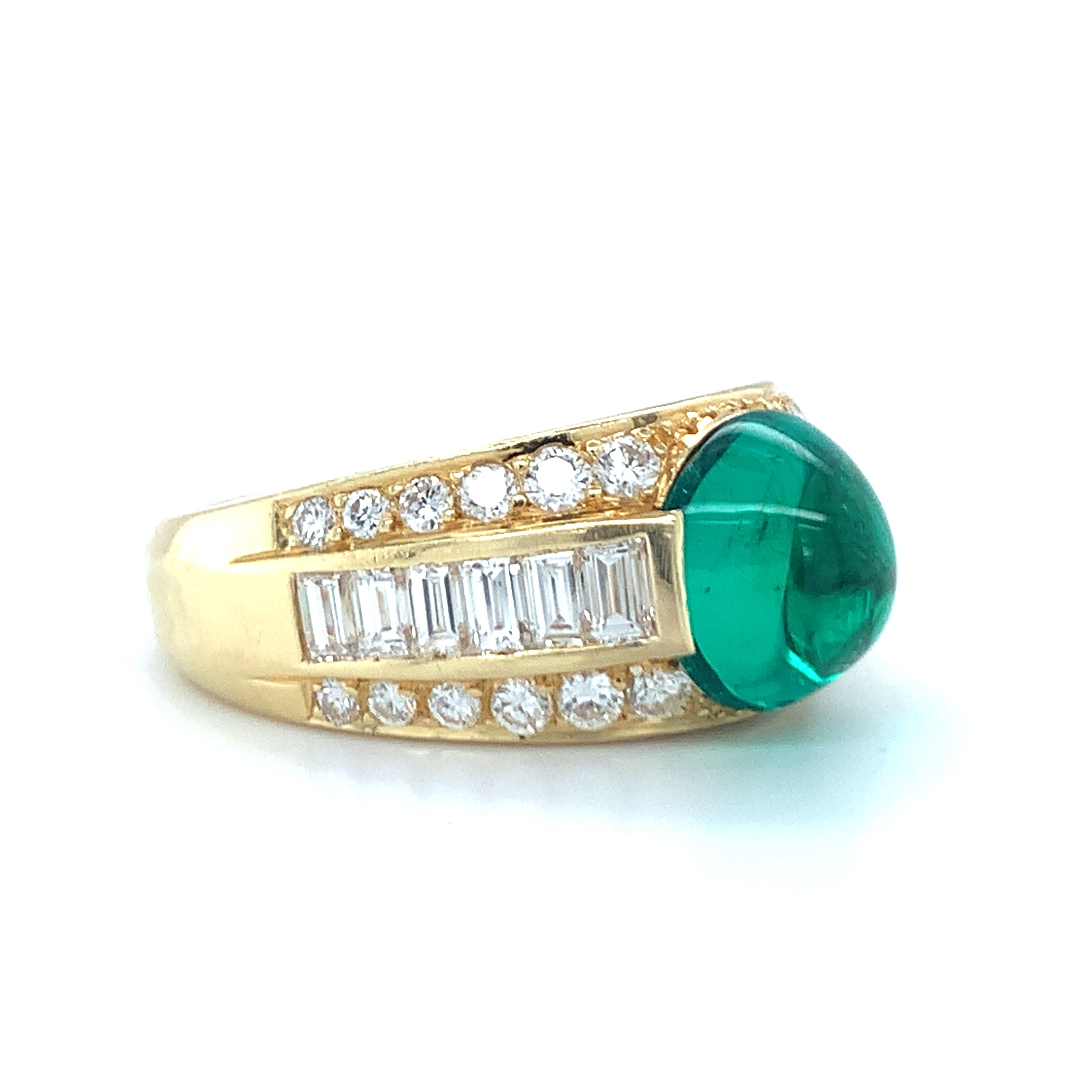 Emerald and Diamond 18K Gold Ring by Tiffany & Co.