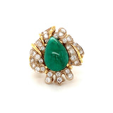 Emerald and Diamond 18K Yellow Gold Ring, circa 1960s