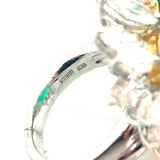 Emerald and Diamond Platinum and Gold Ring