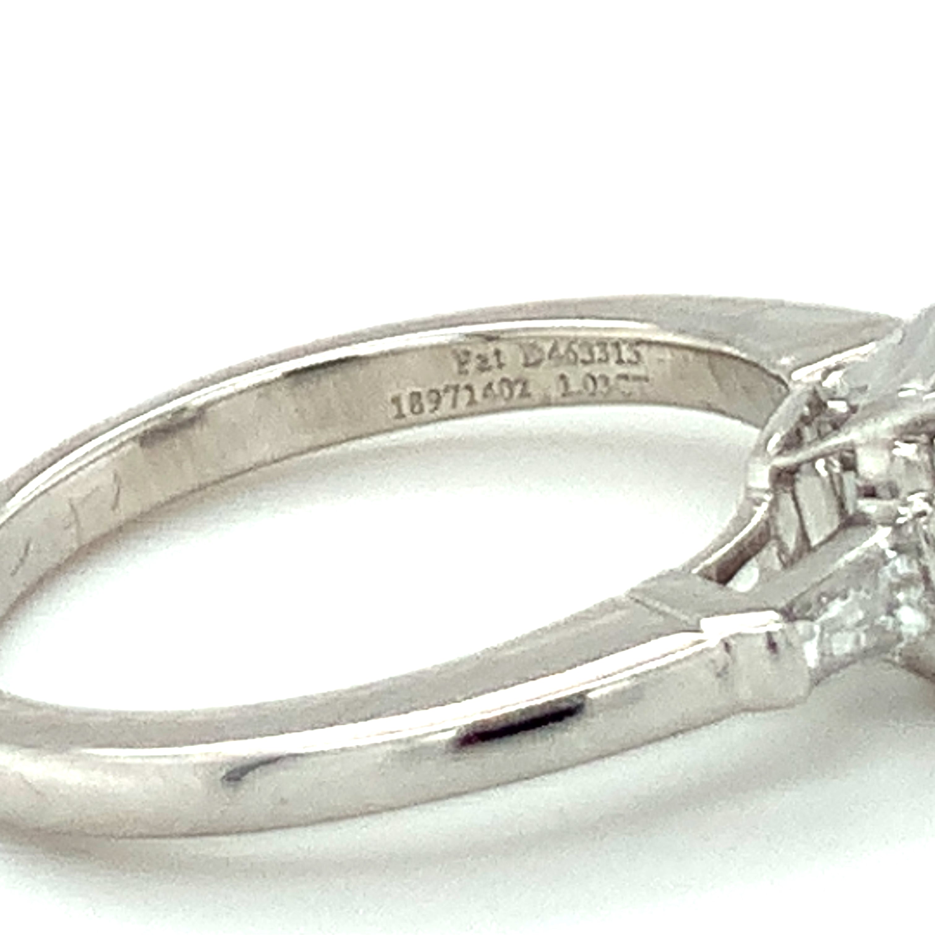 GIA Certified 1.03 Carat Diamond Platinum Engagement Ring by Tiffany & Co.