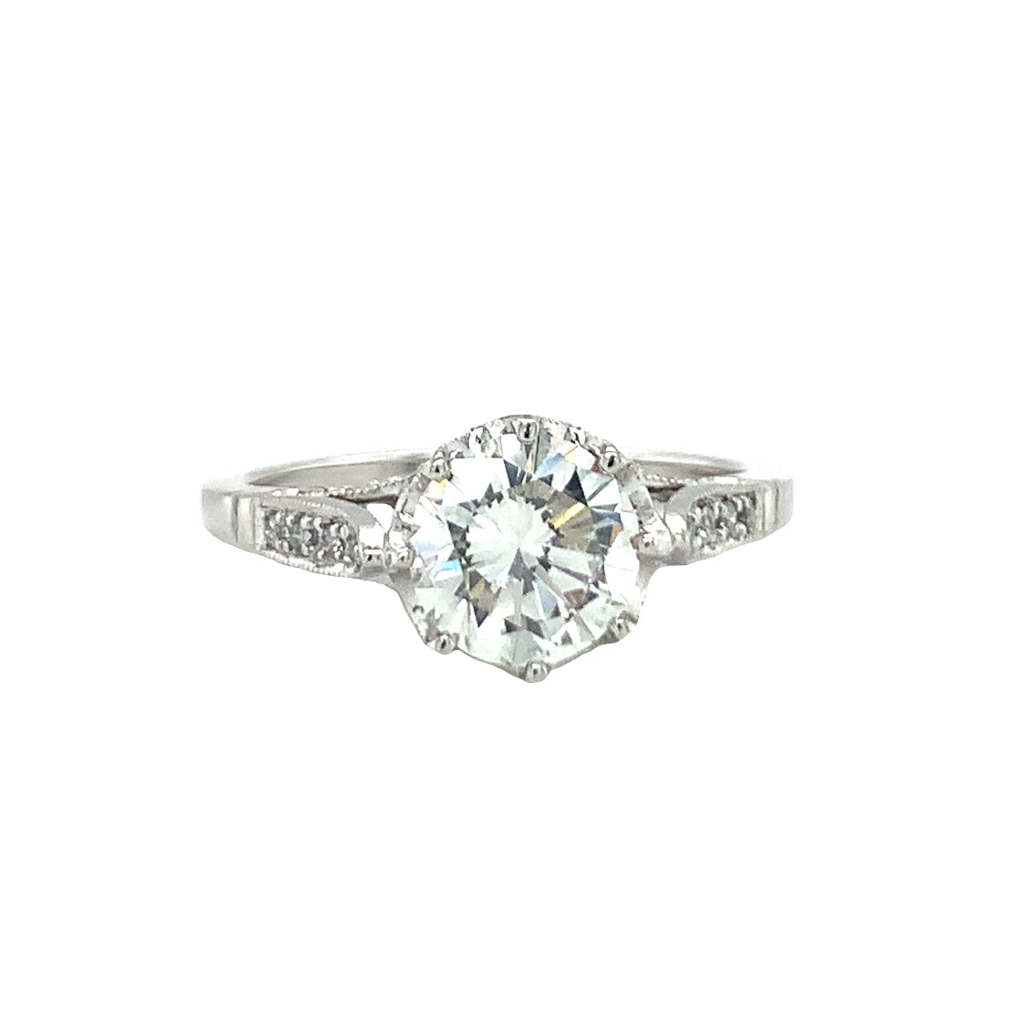 GIA Certified 1.26 Carat Diamond 18K White Gold Engagement Ring