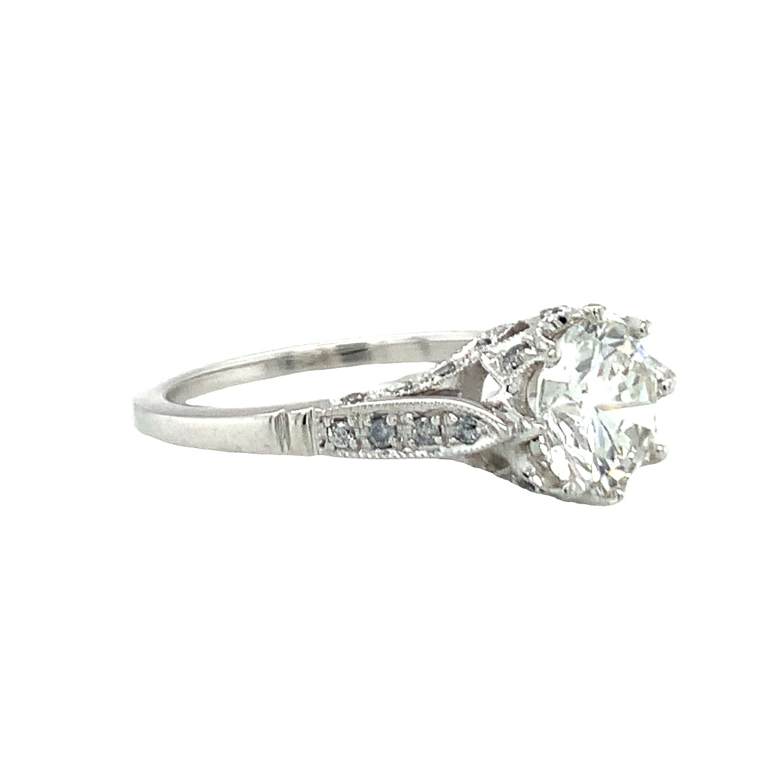GIA Certified 1.26 Carat Diamond 18K White Gold Engagement Ring