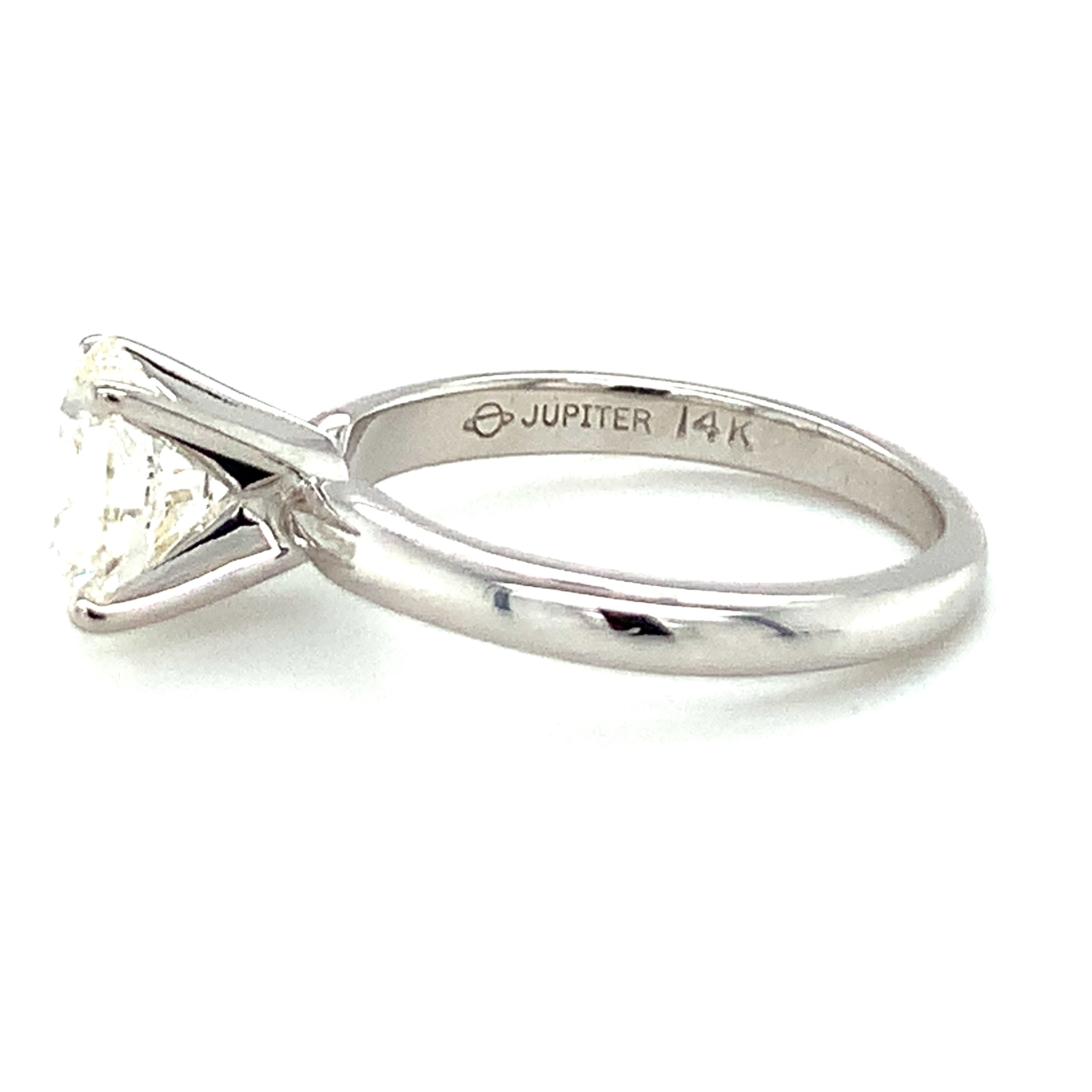 GIA Certified 1.63 Carat Diamond White Gold Engagement Ring