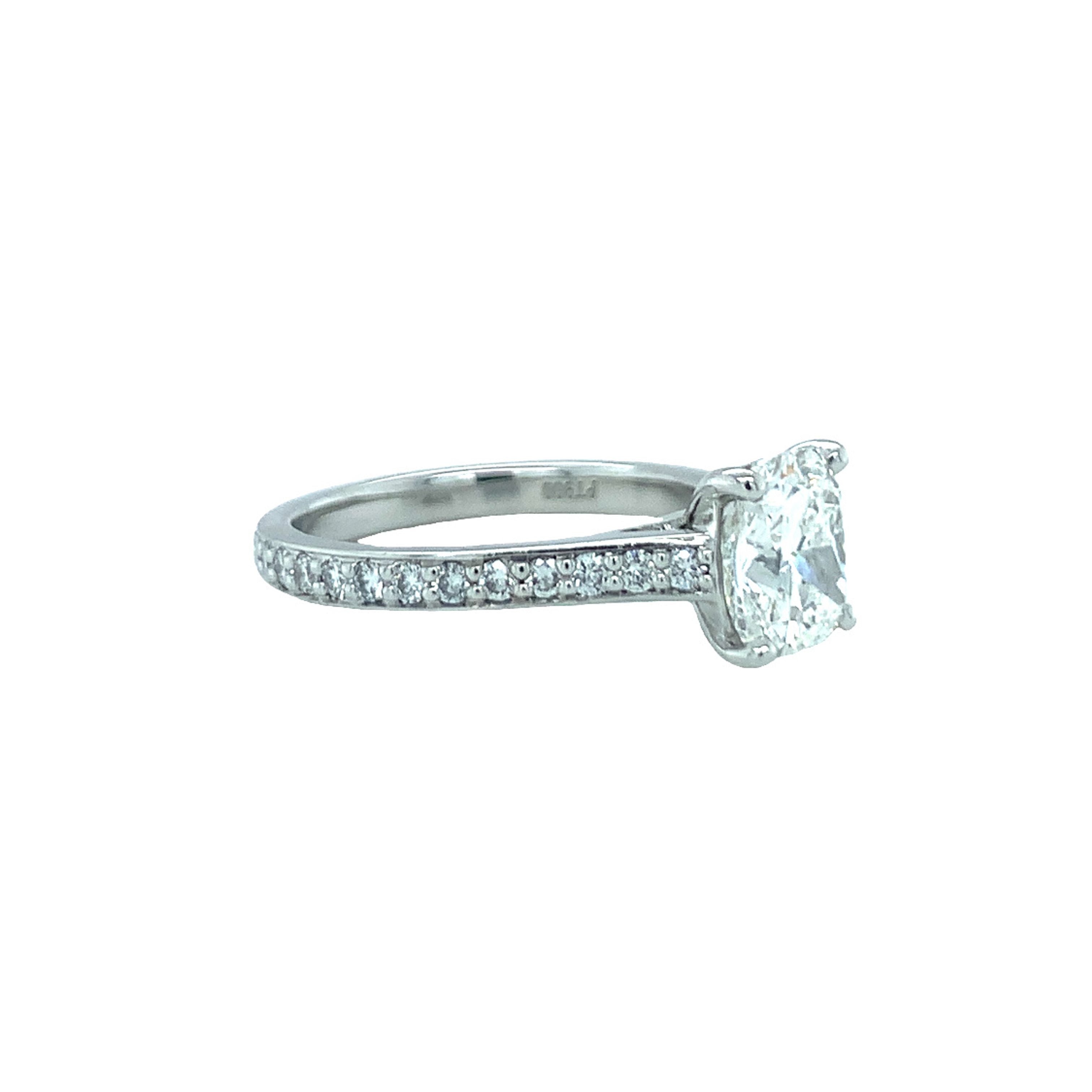 GIA Certified 1.81 Carat Diamond Platinum Engagement Ring