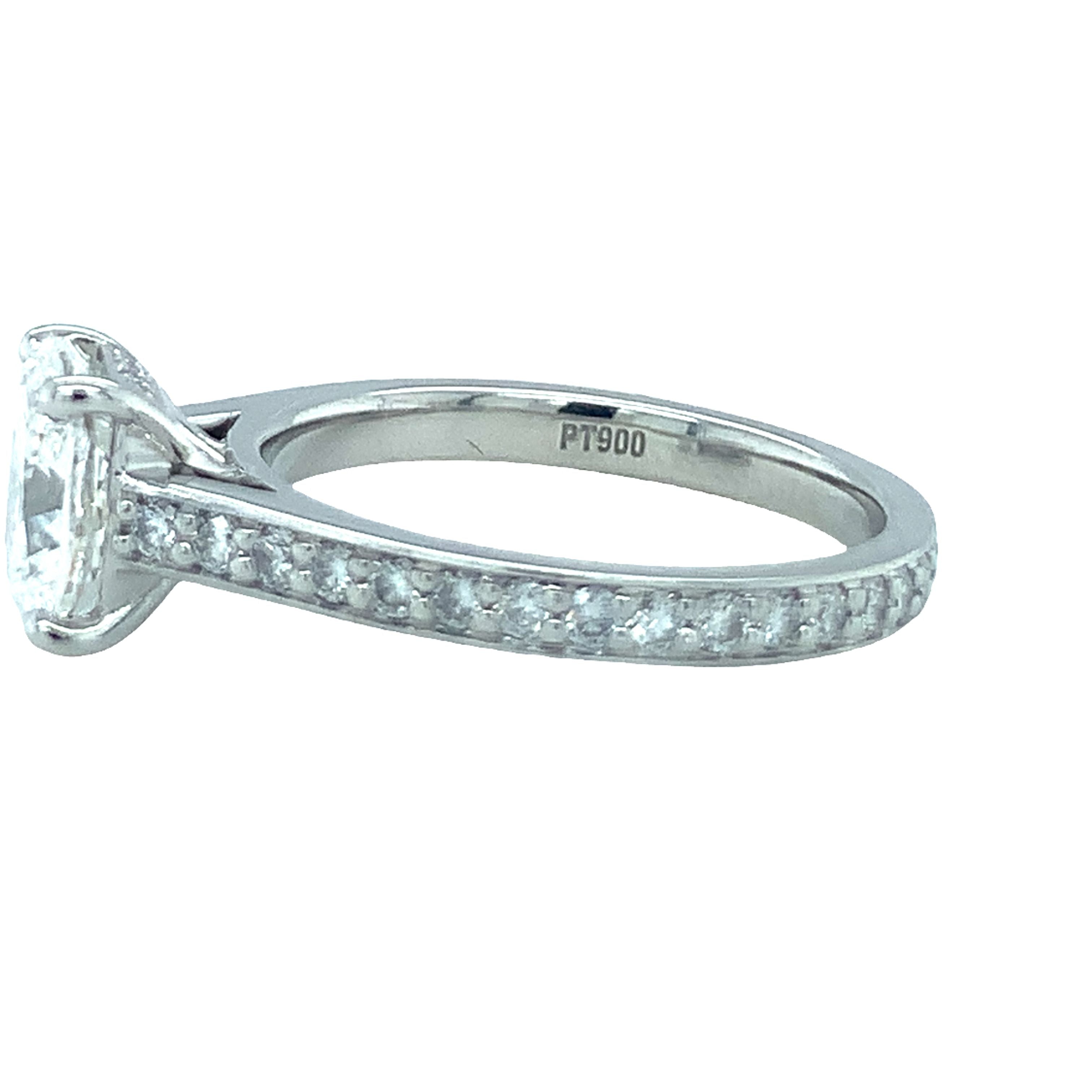 GIA Certified 1.81 Carat Diamond Platinum Engagement Ring