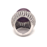 Gia Certified 78.67 Carat Star Ruby and Diamond Bombe 14K White Gold Ring