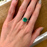 Gia Certified 3.20 Ct. Colombian Emerald and Diamond Platinum Ring