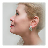 Half-Hoop Diamond 14k Yellow Gold Earrings, circa 1970s