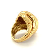 Hammered Finish 18K Yellow Gold Ring