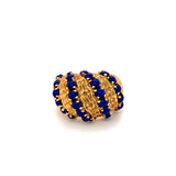 Lapis Lazuli Dome 18K Yellow Gold Ring, circa 1970s