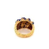 Lapis Lazuli Dome 18K Yellow Gold Ring, circa 1970s
