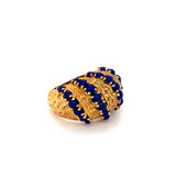 Lapis Lazuli Dome 18K Yellow Gold Ring, circa 1970s