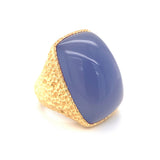 Lavender Chalcedony Ring in 18k Yellow Gold, circa 1960s