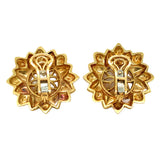 Mabe Pearl 18K Yellow Gold Sunflower Earclips