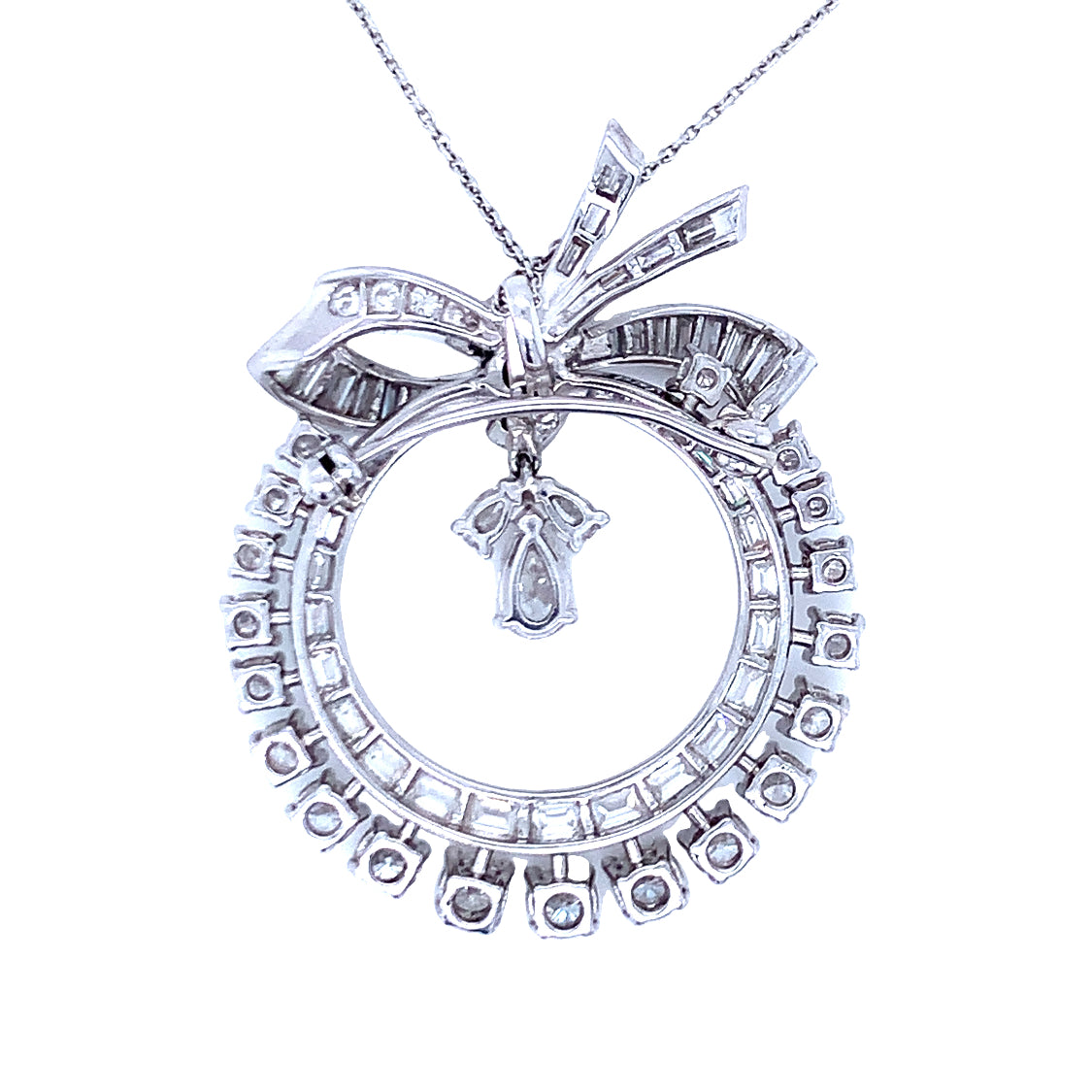Mid-Century Diamond Platinum Circular Pendant