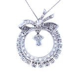 Mid-Century Diamond Platinum Circular Pendant