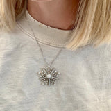 Mid-Century Diamond Snowflake Platinum Pendant
