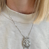 Mid-Century Diamond White Gold Pendant
