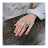 Mid-Century Emerald and Diamond Platinum Ringdant, circa 1950s