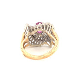 Mid-Century Ruby and Diamond Gold Ring, circa 1950s
