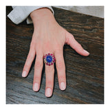 Mid-Century Sapphire, Ruby and Diamond Platinum Ring