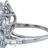 Mid-Century South Sea Pearl and Diamond Platinum Ring