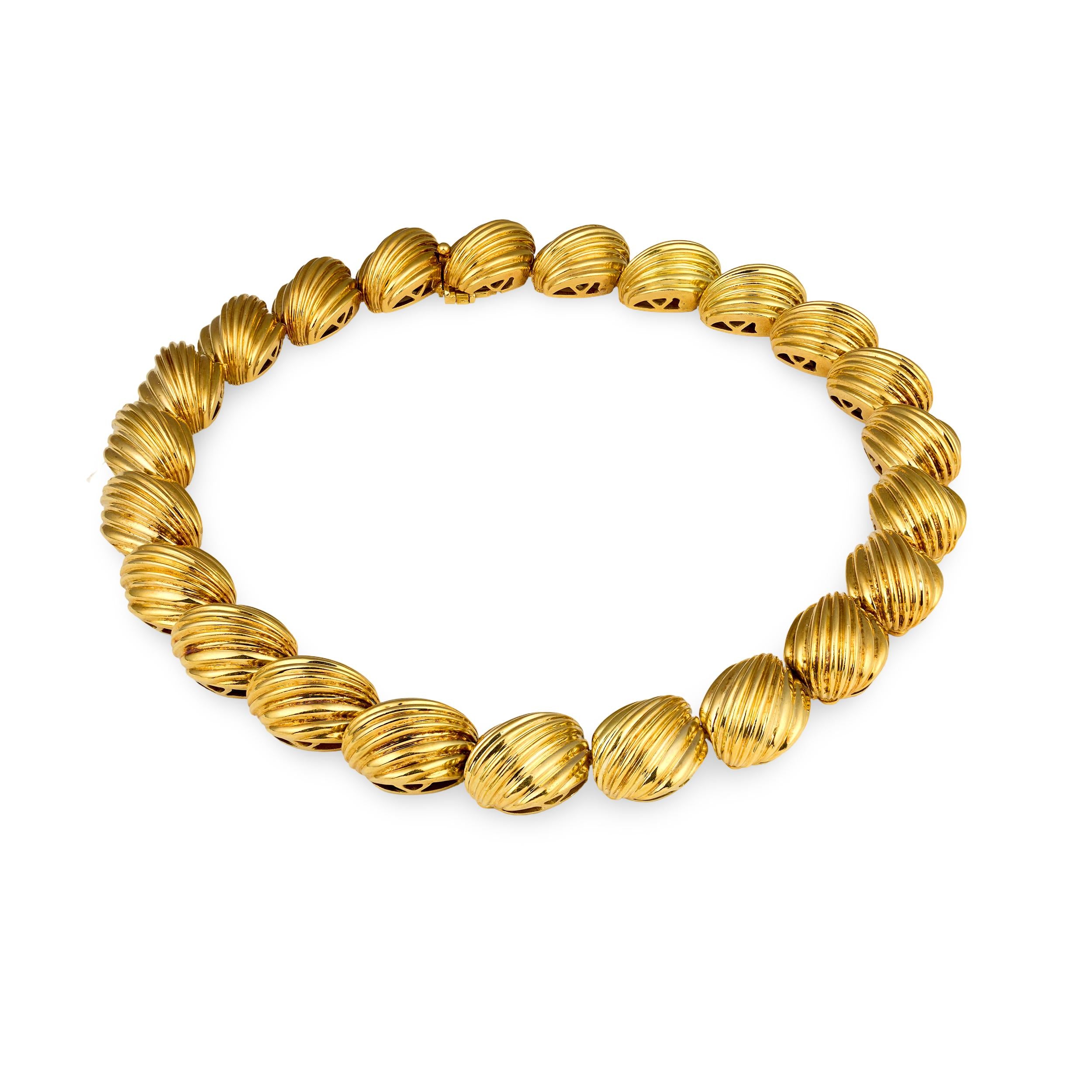 Shell Link 18K Yellow Gold Necklace by Hammerman Brothers