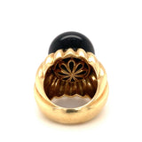 Onyx Bead 18K Yellow Gold Ring, circa 1970s