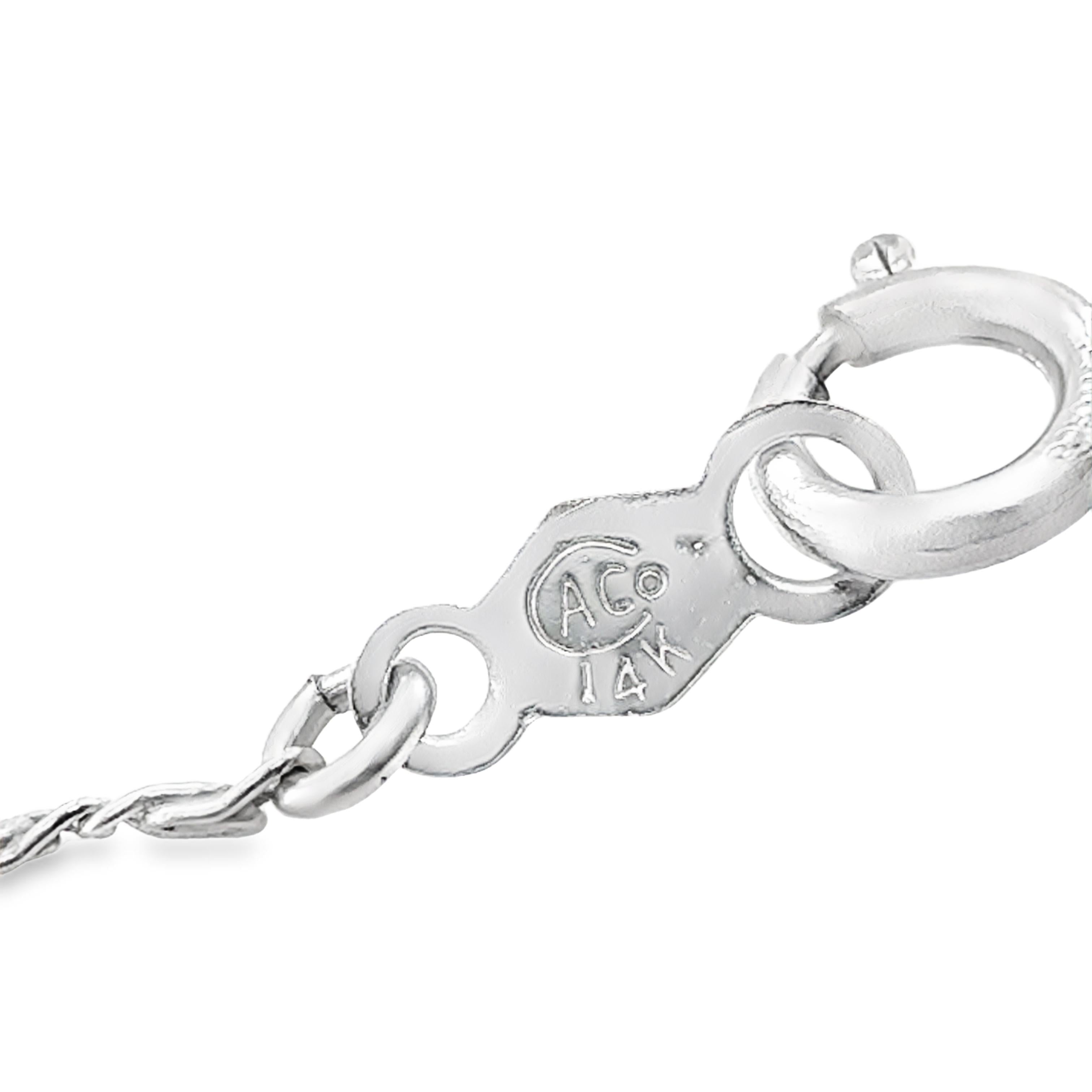 14K White Gold Diamond Circle Pendant