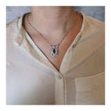 Art Deco Platinum Sapphire and Diamond Pendant