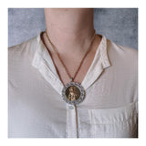 18K Gold Diamond Medallion Pendant / Necklace