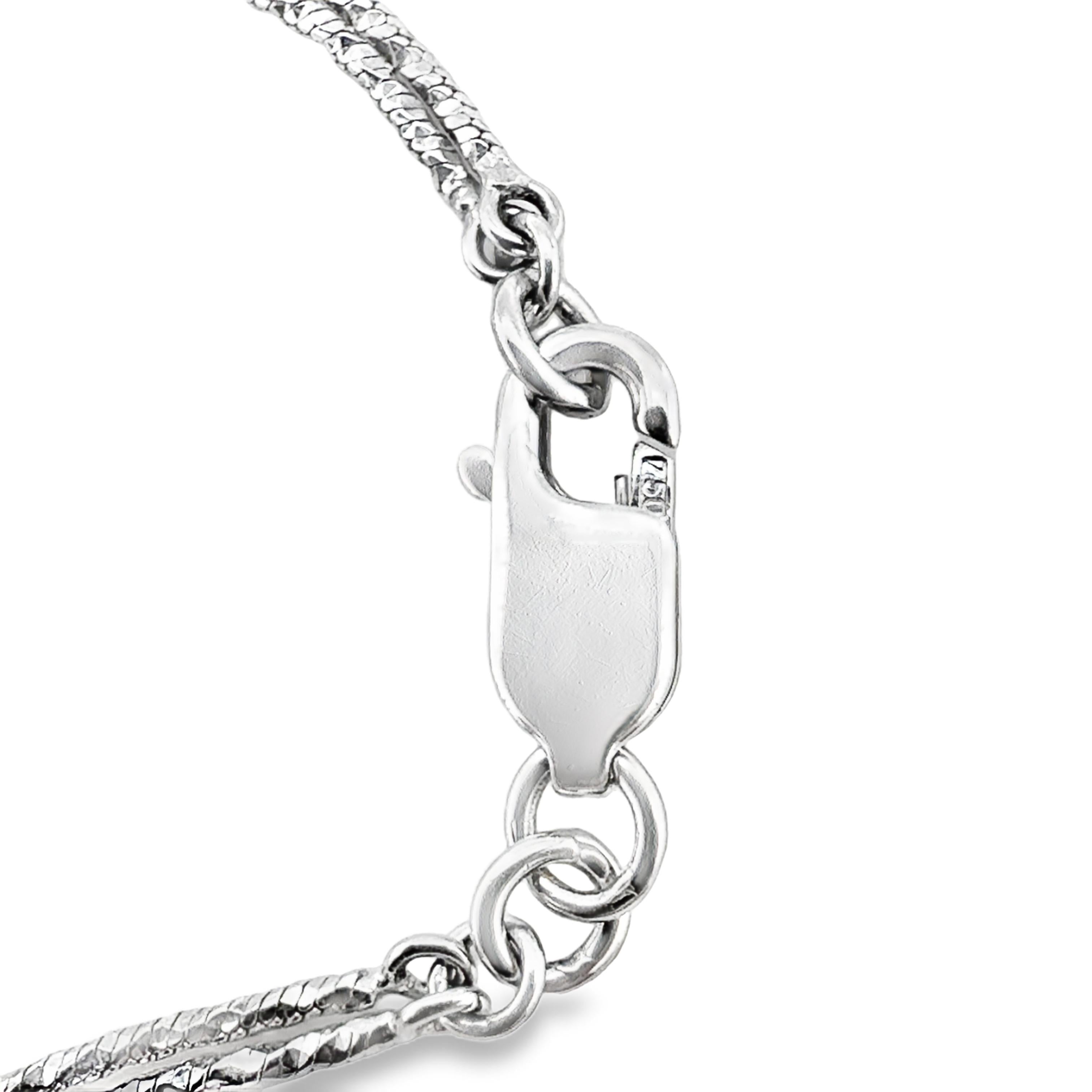 Multi-Color Sapphire and Diamond 18K White Gold Pendant, circa 1980s