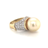 Pearl and Diamond 18K Yellow Gold Ring