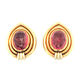 Pink Tourmaline 18K Yellow Gold Earclips