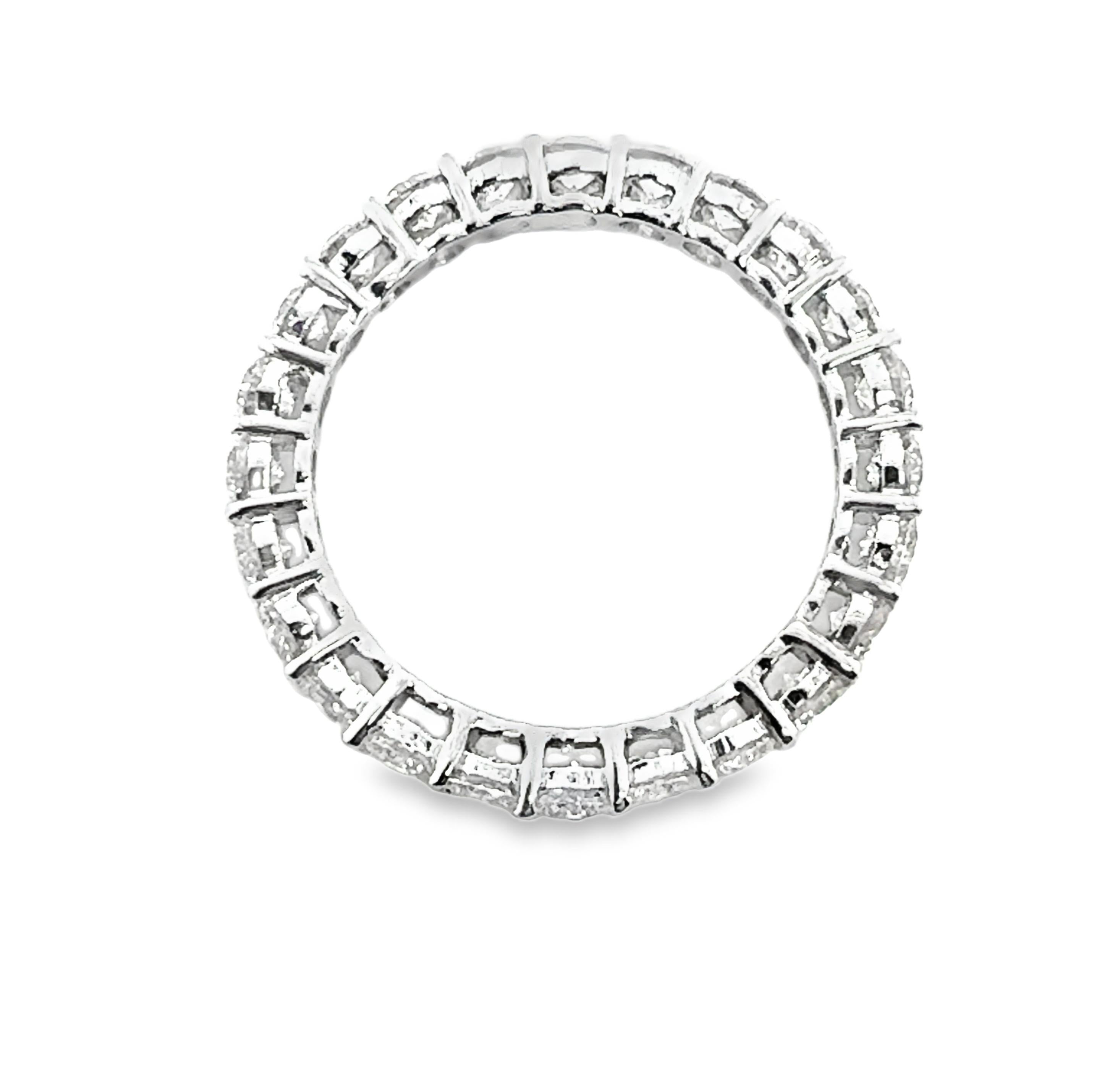 14K White Gold Diamond Eternity Band with Single Cut Diamonds and