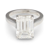 GIA Certified 6.74 Carat Emerald Cut Diamond Engagement Ring, Platinum