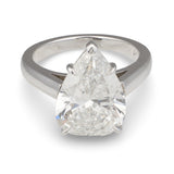 GIA Certified 5.31ct Pear Diamond Platinum Engagement Ring