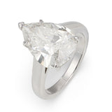 GIA Certified 5.31ct Pear Diamond Platinum Engagement Ring