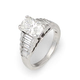 GIA Certified 1.79ct Radiant Diamond Platinum Ring, Tiered Baguettes