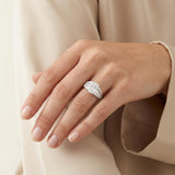 GIA Certified 1.79ct Radiant Diamond Platinum Ring, Tiered Baguettes