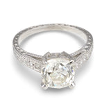 Antique-Style 2.14ct Old European Cut Diamond Platinum Ring
