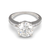 GIA 3.16 Carat Diamond Engagement Ring, Platinum and 14K White Gold
