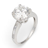 GIA 3.16 Carat Diamond Engagement Ring, Platinum and 14K White Gold